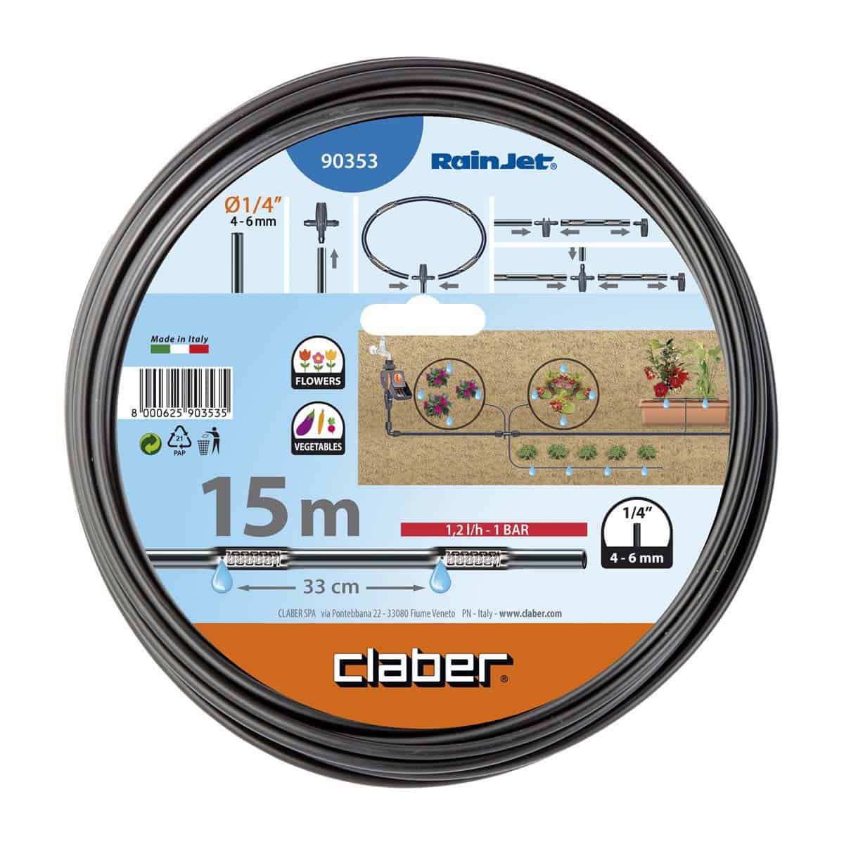 Claber 15 Metre Micro Drip Line Roll 4mm